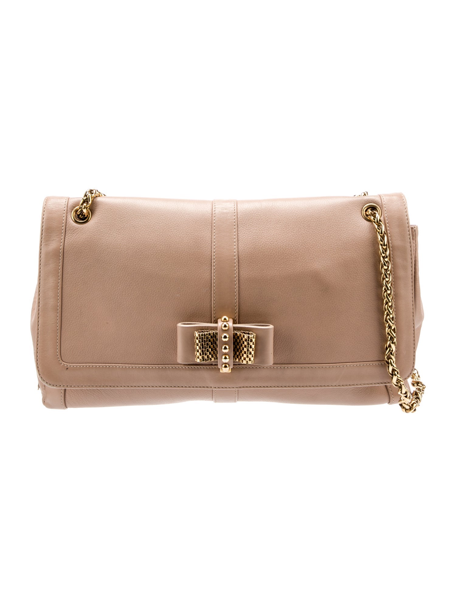 Christian Louboutin ChainLink Leather Shoulder Bag Neutrals Shoulder