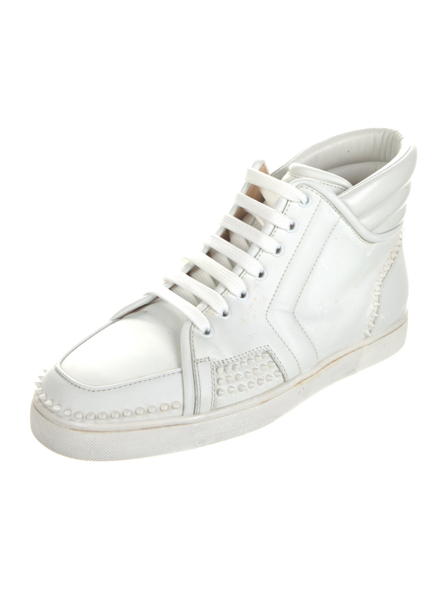 Christian Louboutin Spike Accents Leather Sneakers