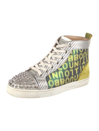 Christian Louboutin Printed Glitter Accents Sneakers