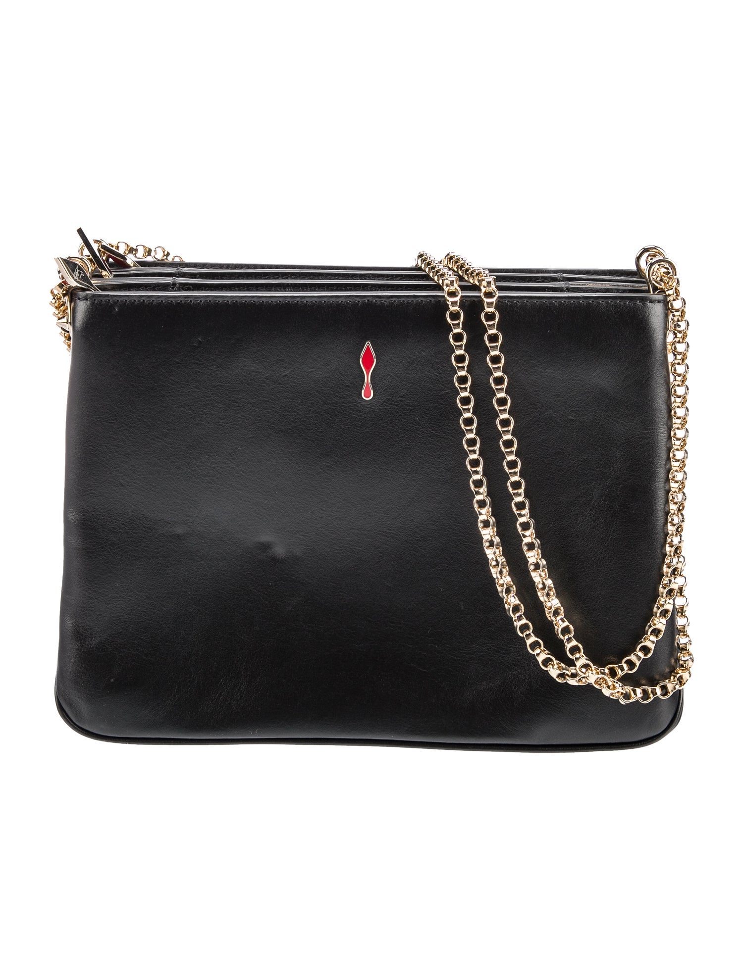 Christian Louboutin Leather Studded Triloubi Shoulder Bag