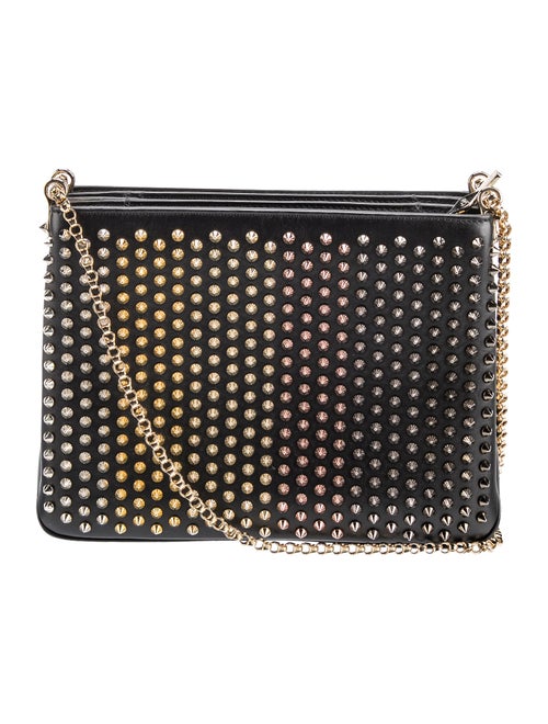 Christian Louboutin Leather Studded Triloubi Shoulder Bag