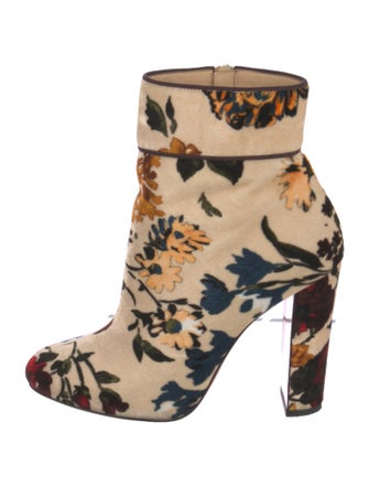 Christian Louboutin Velvet Floral Print Boots