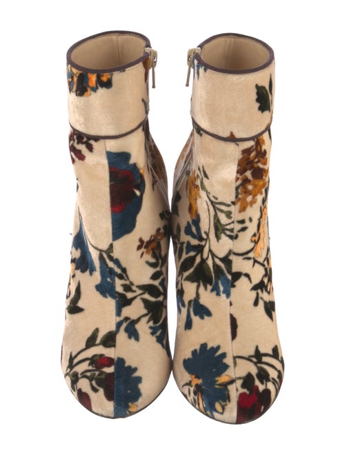 Christian Louboutin Velvet Floral Print Boots