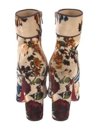 Christian Louboutin Velvet Floral Print Boots