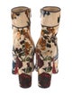 Christian Louboutin Velvet Floral Print Boots