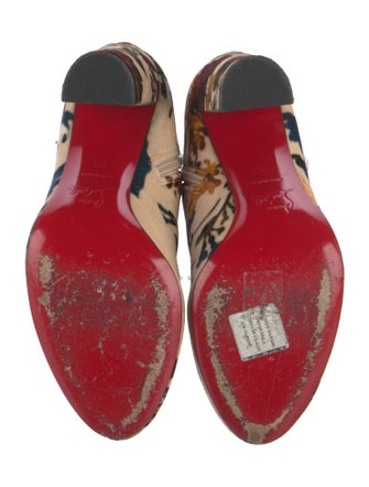 Christian Louboutin Velvet Floral Print Boots