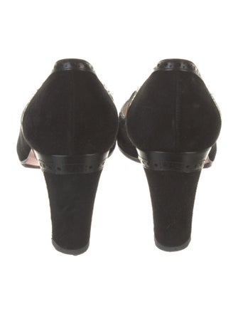 Christian Louboutin Suede Lasercut Accents Pumps