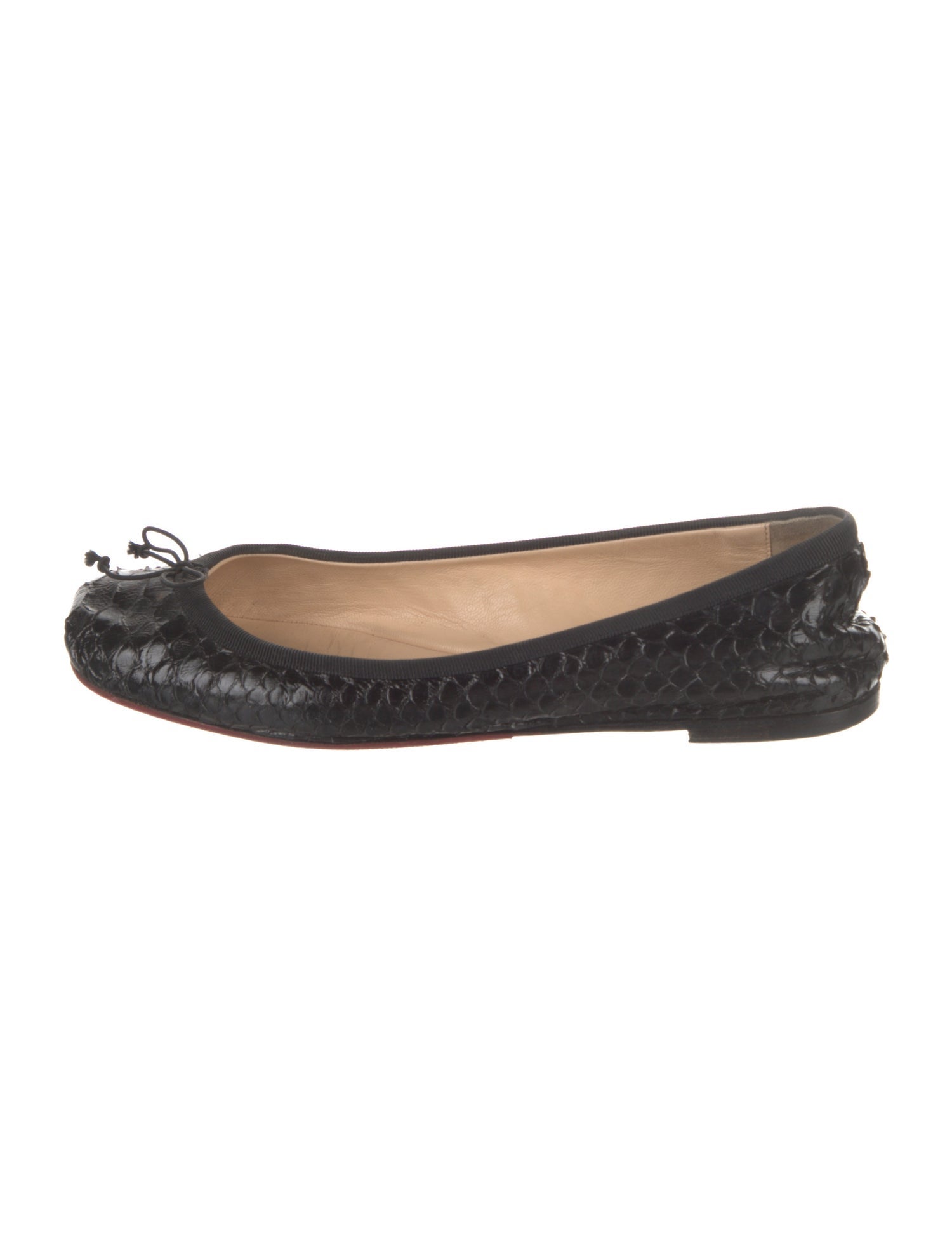 Christian Louboutin Leather Animal Print Ballet Flats