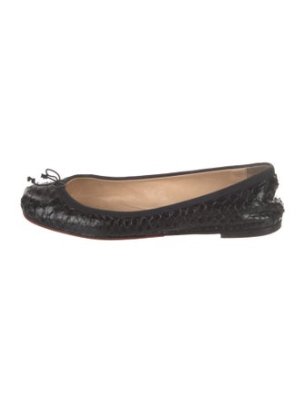 Christian Louboutin Leather Animal Print Ballet Flats
