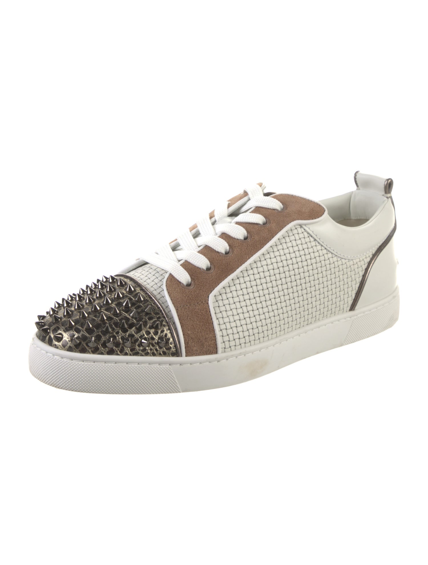 Christian Louboutin Spike Accents Leather Sneakers