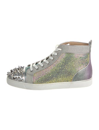 Christian Louboutin Spike Accents Crystal Sneakers