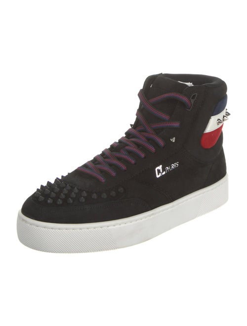 Christian Louboutin Spike Accents Suede Sneakers
