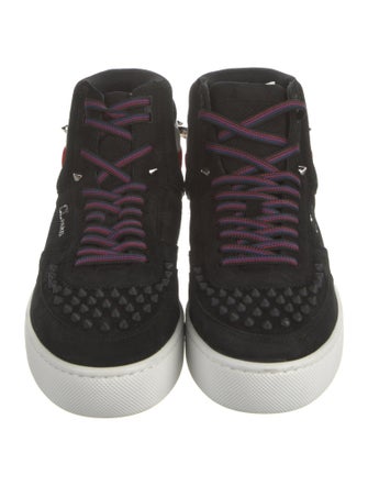 Christian Louboutin Spike Accents Suede Sneakers