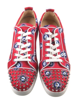 Christian Louboutin Spike Accents Satin Sneakers