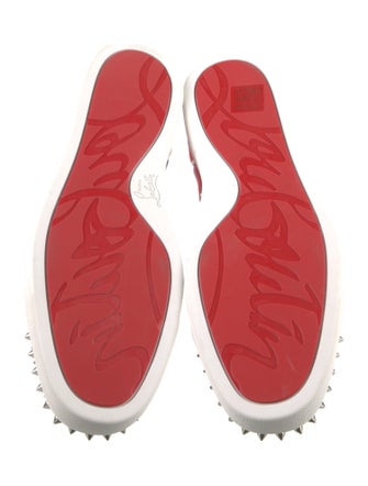 Christian Louboutin Spike Accents Satin Sneakers