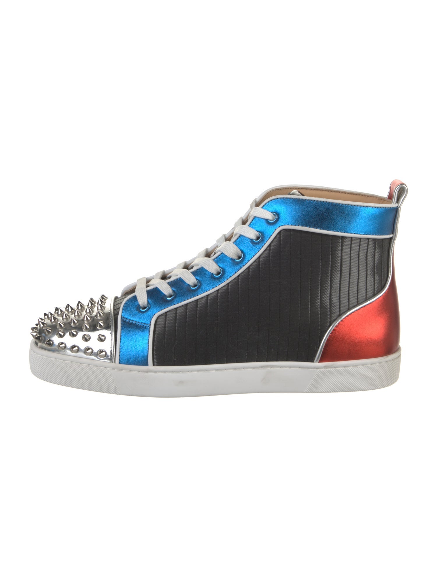 Christian Louboutin Patent Leather Colorblock Pattern Sneakers