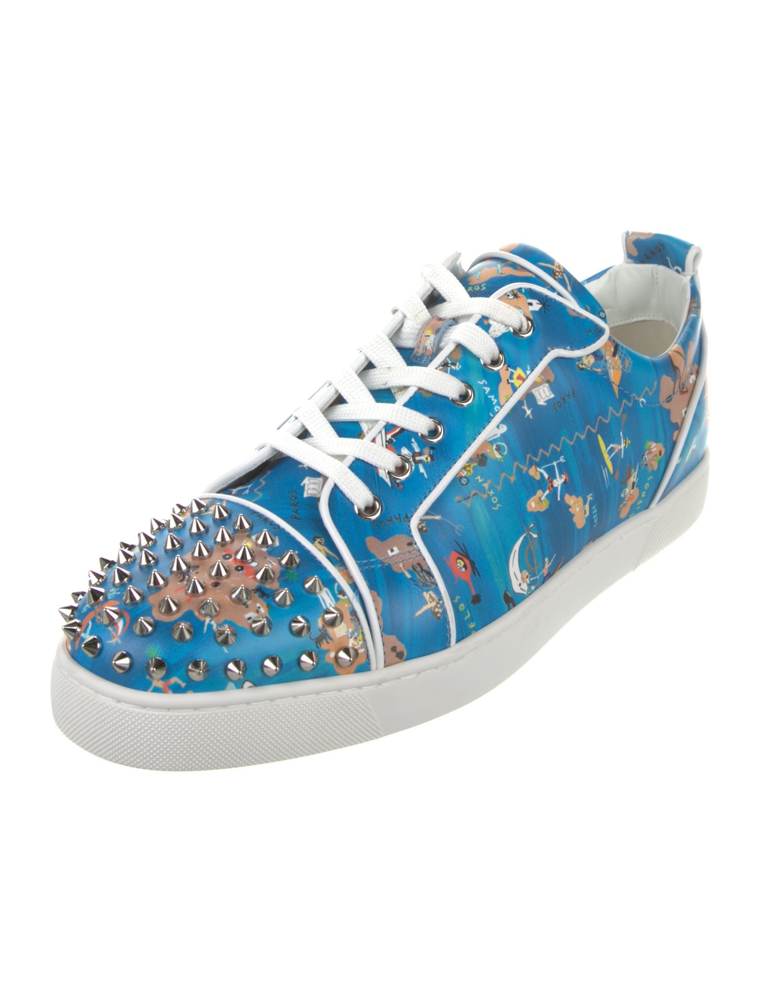 Christian Louboutin Spike Accents Leather Sneakers