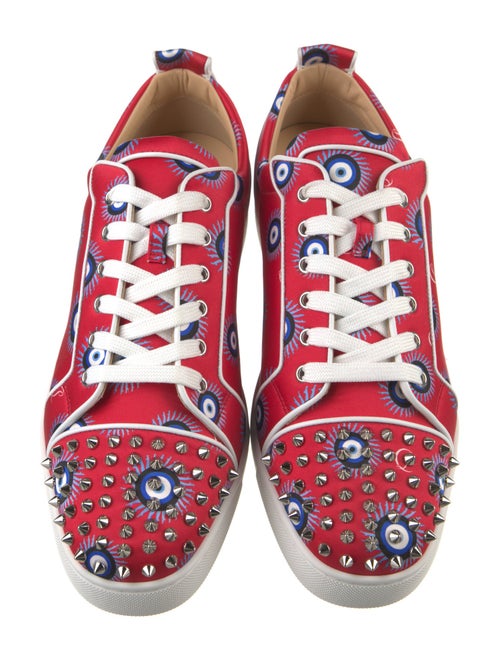 Christian Louboutin Spike Accents Satin Sneakers