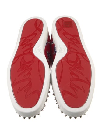 Christian Louboutin Spike Accents Satin Sneakers