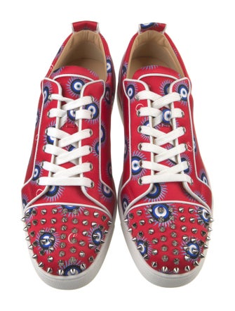 Christian Louboutin Spike Accents Satin Sneakers
