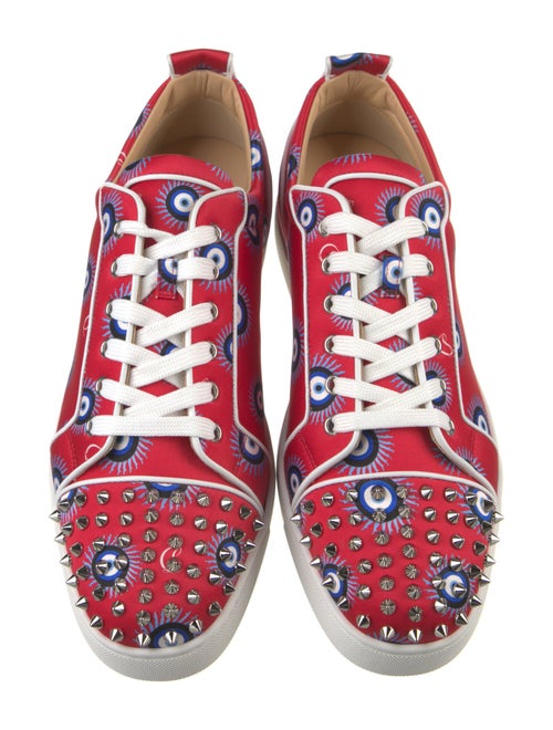 Christian Louboutin Spike Accents Satin Sneakers