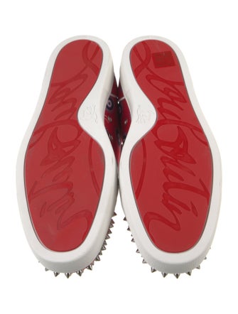 Christian Louboutin Spike Accents Satin Sneakers