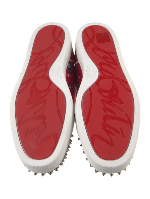 Christian Louboutin Spike Accents Satin Sneakers