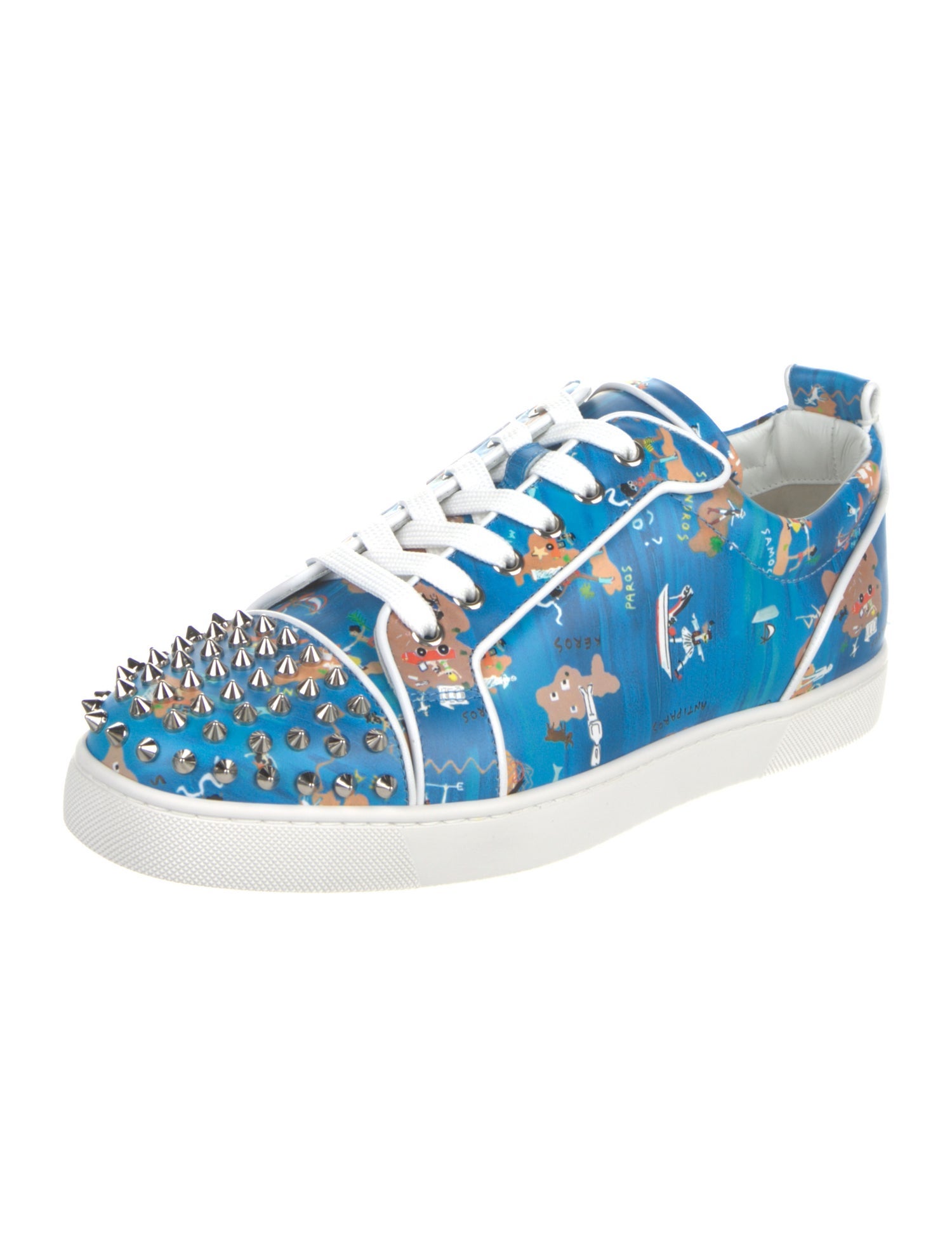 Christian Louboutin Spike Accents Leather Sneakers w/ Tags