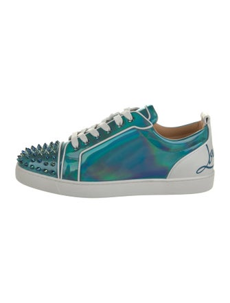 Christian Louboutin Patent Leather Colorblock Pattern Chunky Sneakers