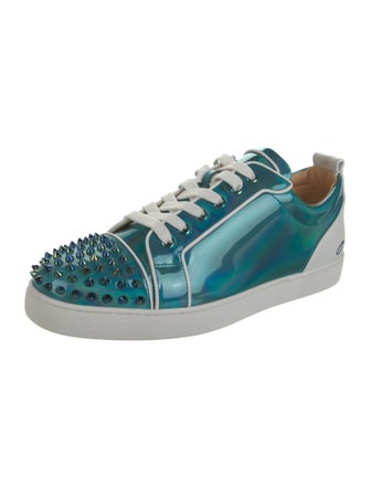 Christian Louboutin Patent Leather Colorblock Pattern Chunky Sneakers