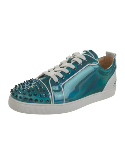 Christian Louboutin Patent Leather Colorblock Pattern Chunky Sneakers