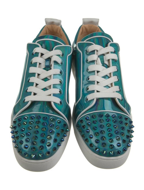 Christian Louboutin Patent Leather Colorblock Pattern Chunky Sneakers