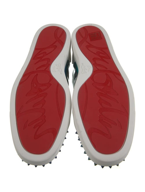 Christian Louboutin Patent Leather Colorblock Pattern Chunky Sneakers