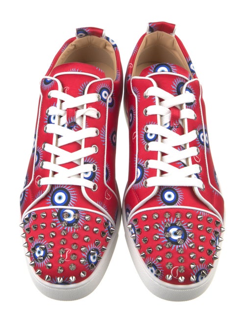 Christian Louboutin Spike Accents Satin Sneakers