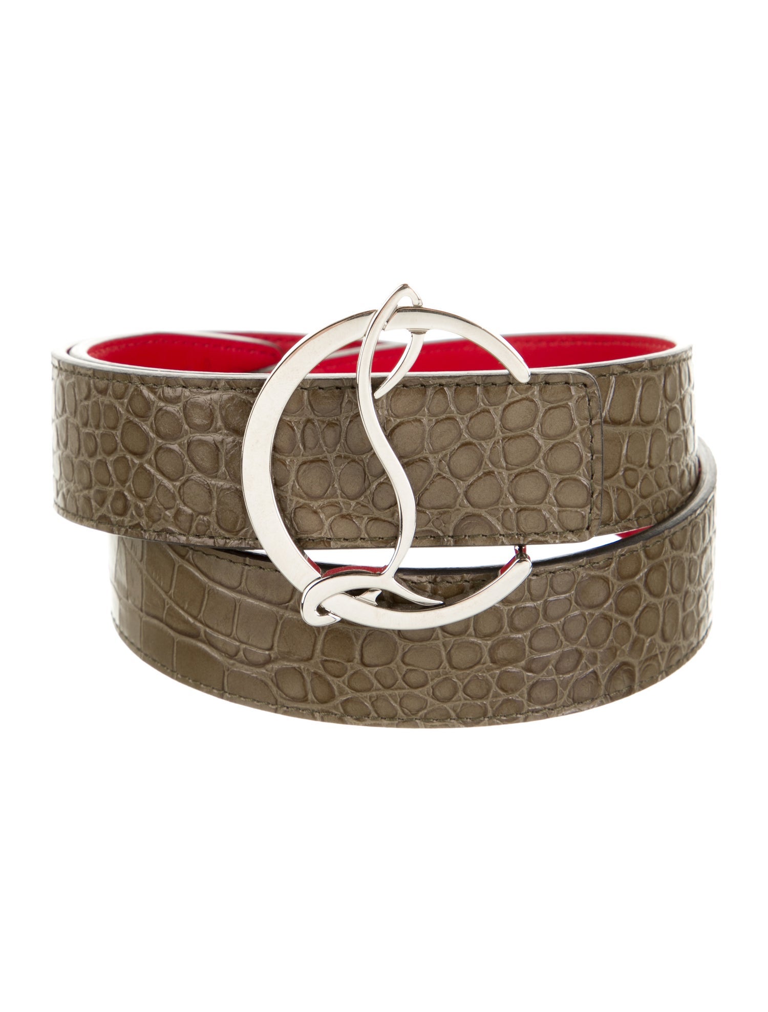 Christian Louboutin Embossed Leather Belt