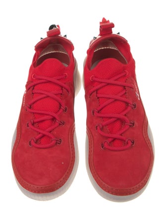 Christian Louboutin Suede Colorblock Pattern Sneakers