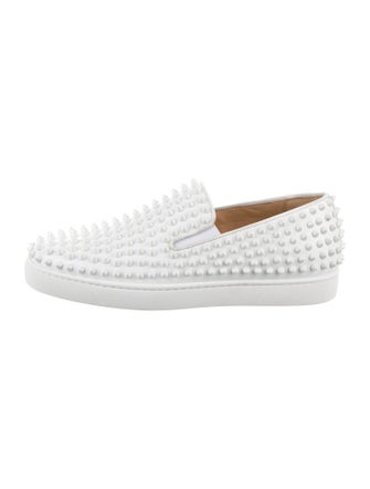 Christian Louboutin Spike Accents Leather Sneakers