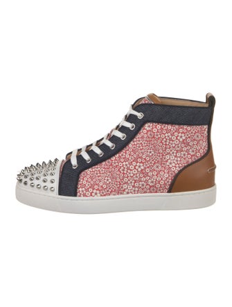 Christian Louboutin Spike Accents Canvas Sneakers