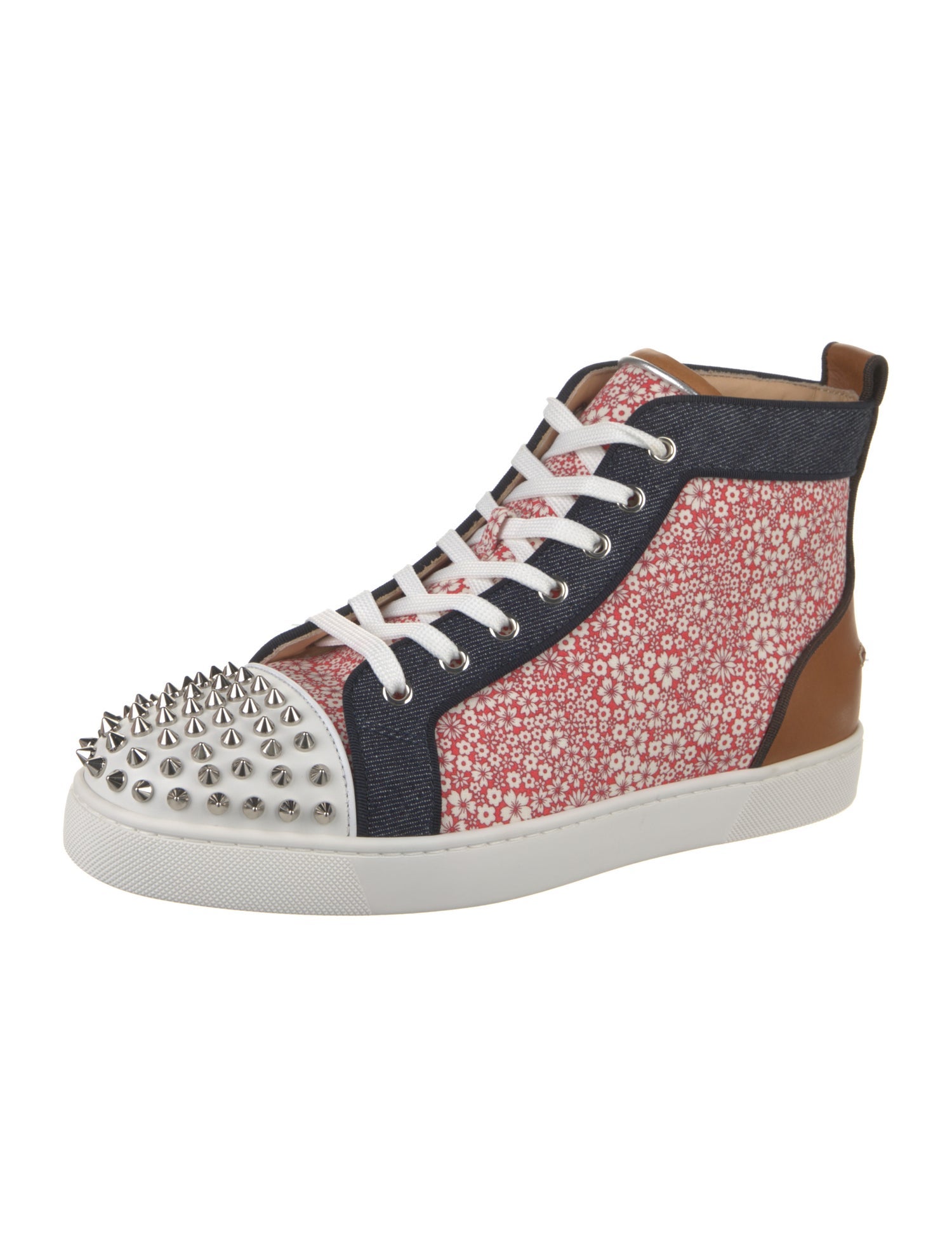 Christian Louboutin Spike Accents Canvas Sneakers