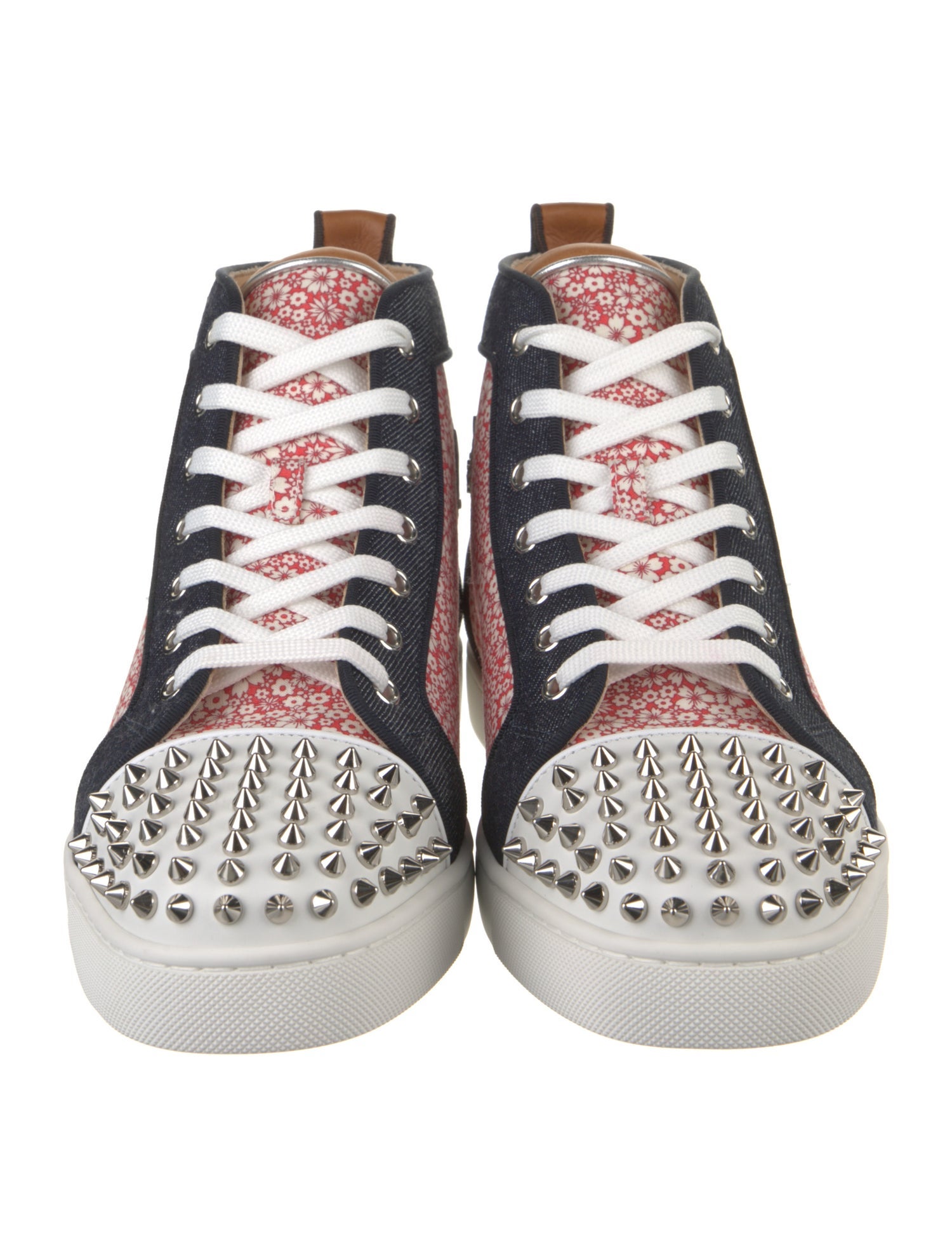 Christian Louboutin Spike Accents Canvas Sneakers