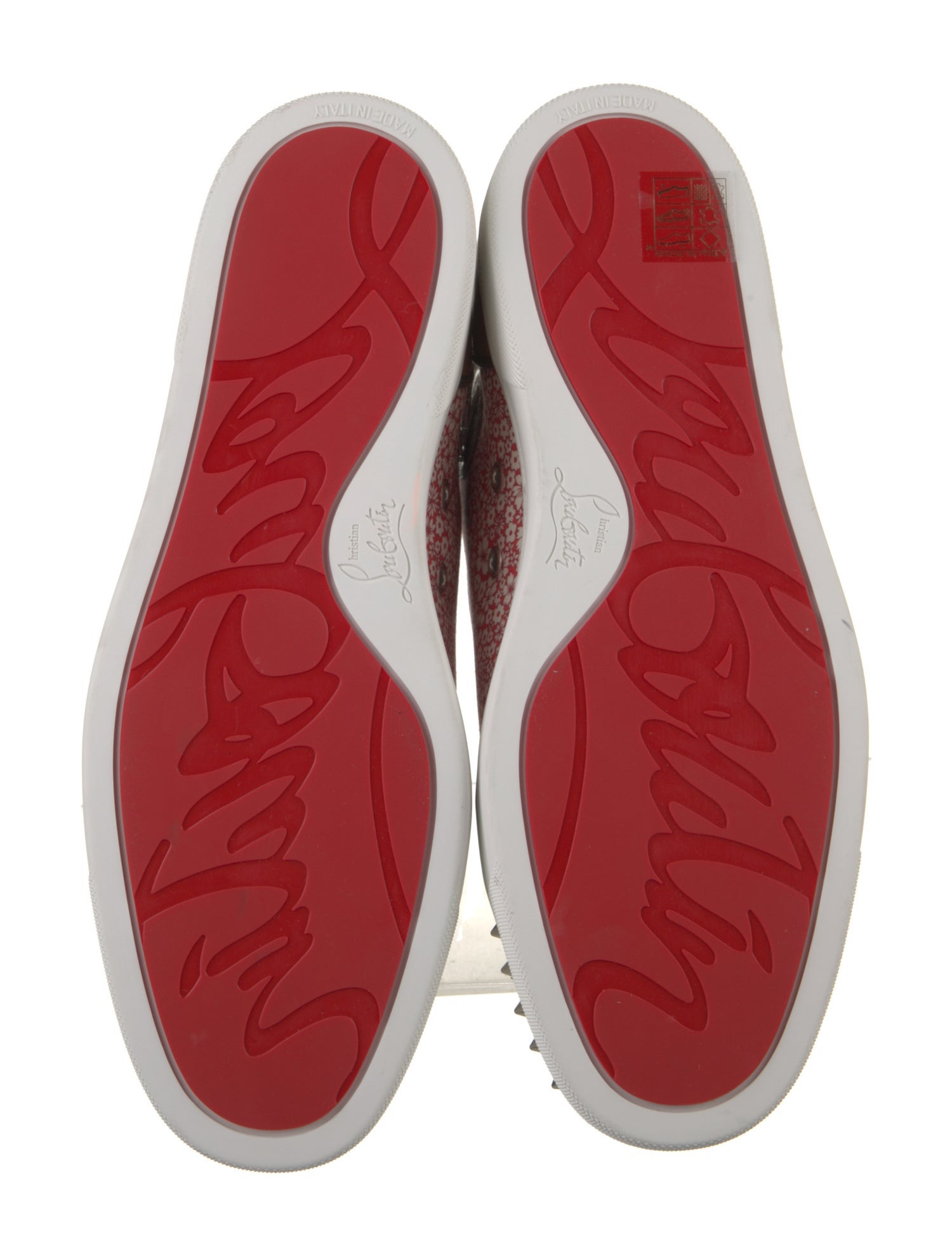 Christian Louboutin Spike Accents Canvas Sneakers