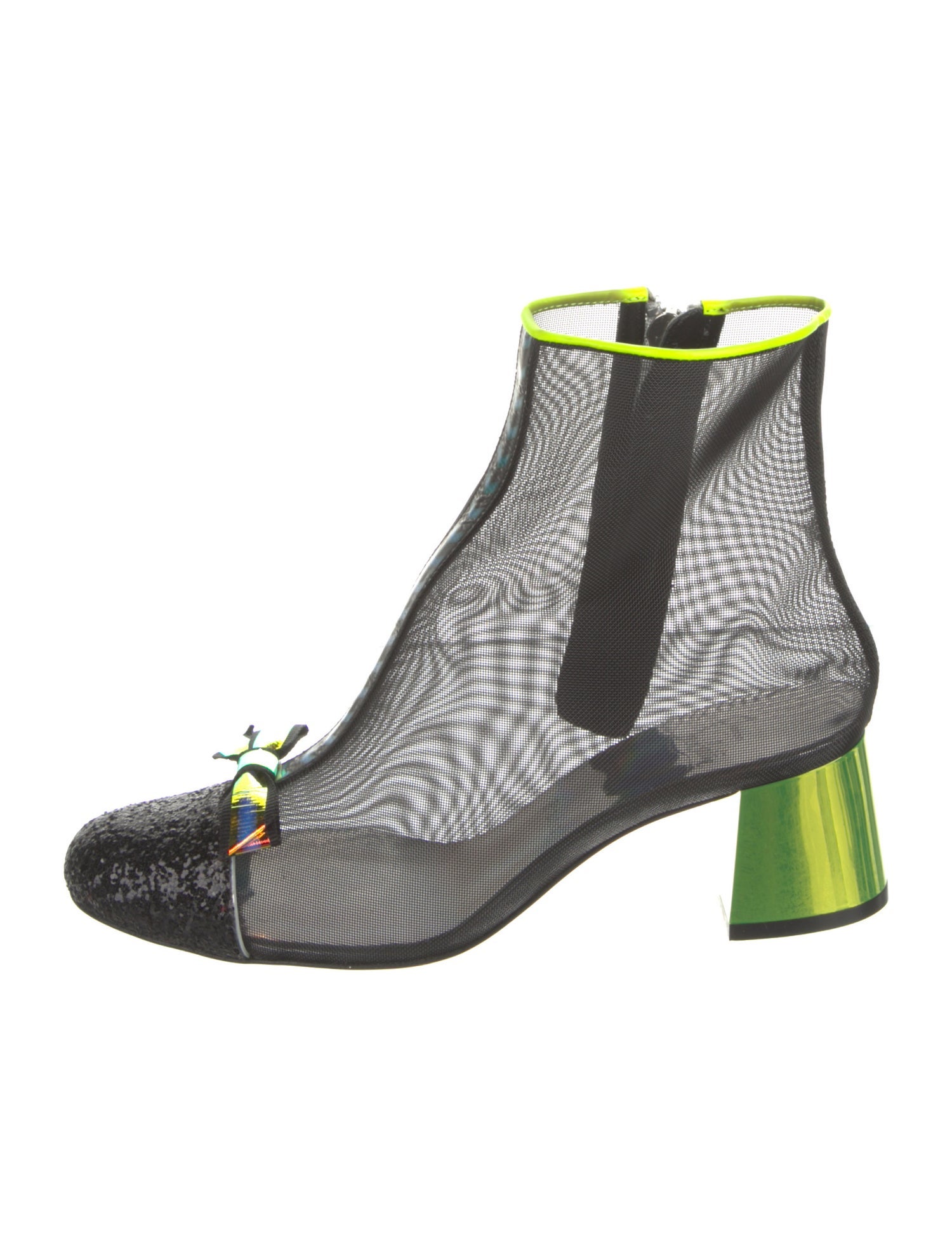 Christian Louboutin Animal Print Glitter Accents Boots