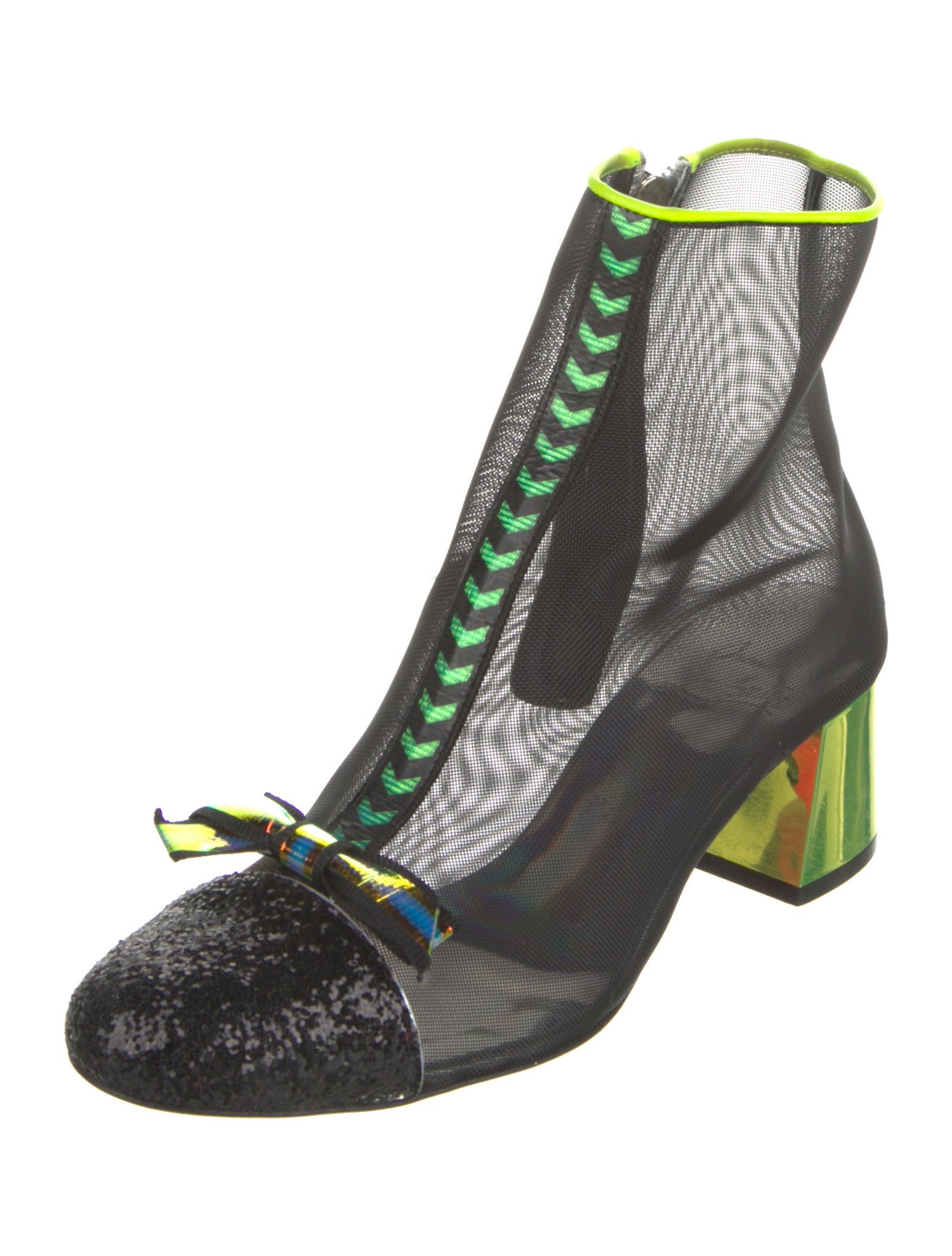 Christian Louboutin Animal Print Glitter Accents Boots