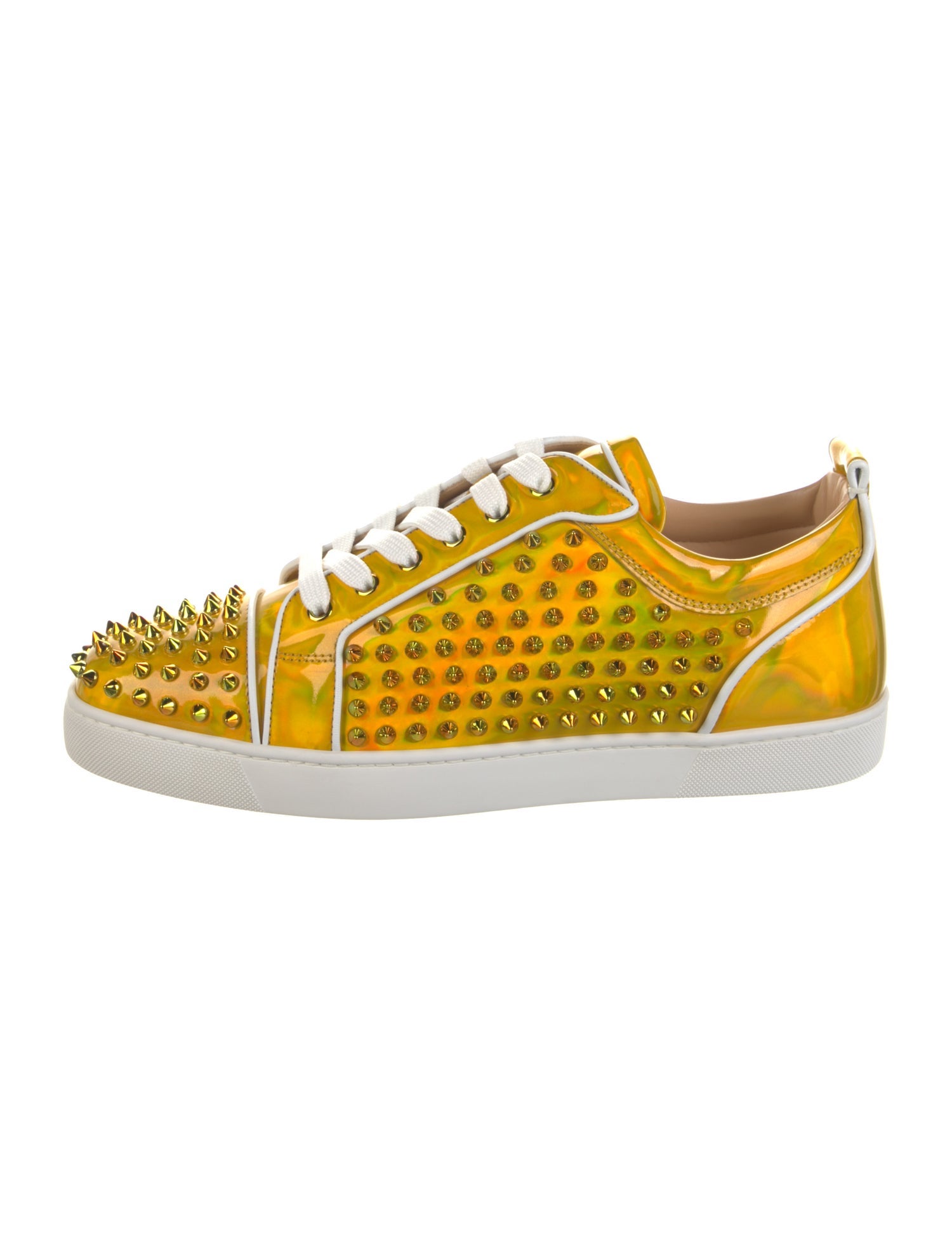 Christian Louboutin Spike Accents Patent Leather Sneakers