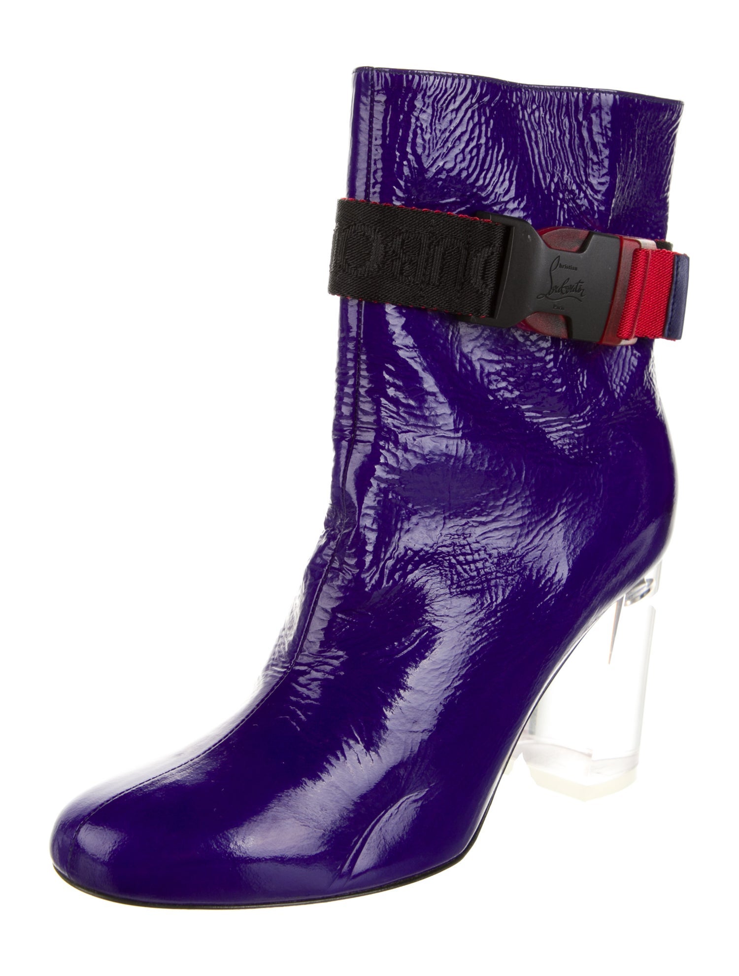 Christian Louboutin Leather Colorblock Pattern Boots