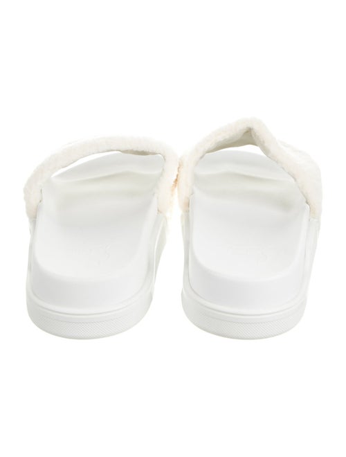 Christian Louboutin Shearling Graphic Print Slides