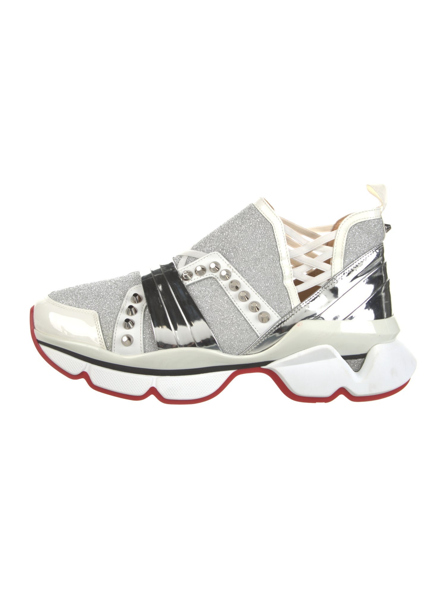 Christian Louboutin Printed Studded Accents Athletic Sneakers