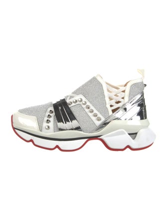 Christian Louboutin Printed Studded Accents Athletic Sneakers