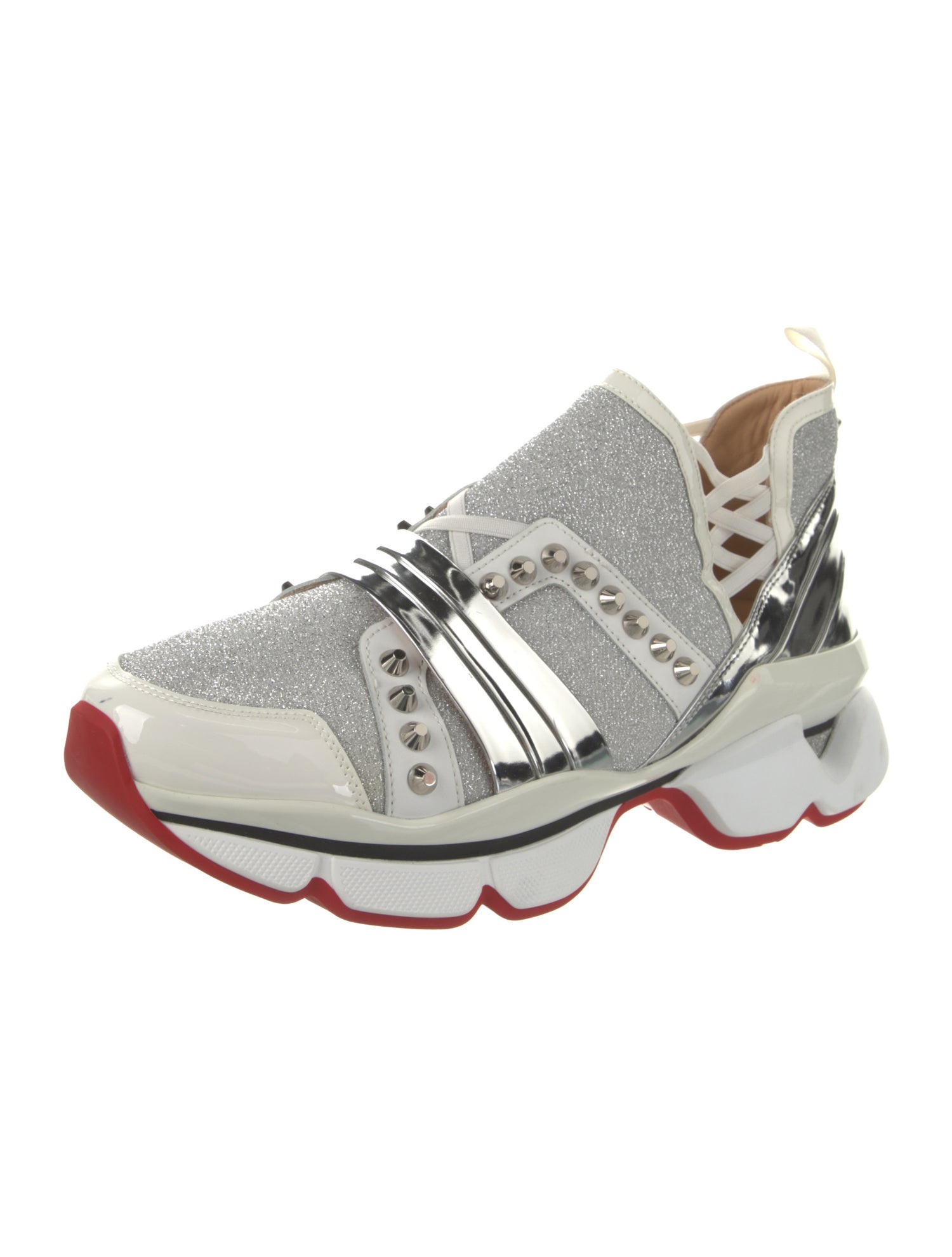 Christian Louboutin Printed Studded Accents Athletic Sneakers