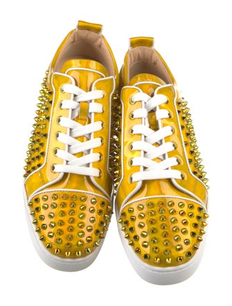 Christian Louboutin Patent Leather Studded Accents Sneakers